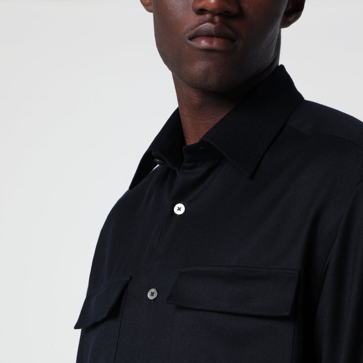 Xacus Blue Wool Shirt