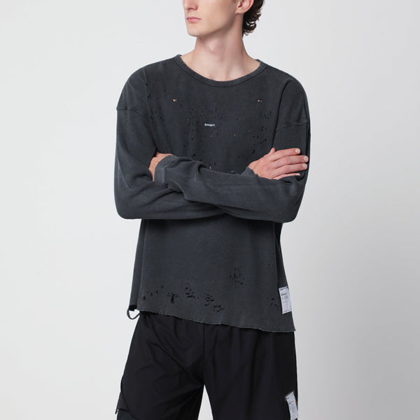 Aged Black Moth Tech Waffle Long-Sleeve T-Shirt