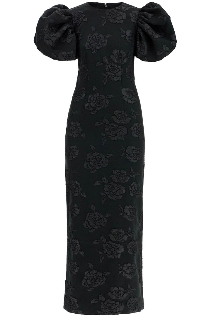 3 D Jacquard Midi Dress Black Floral