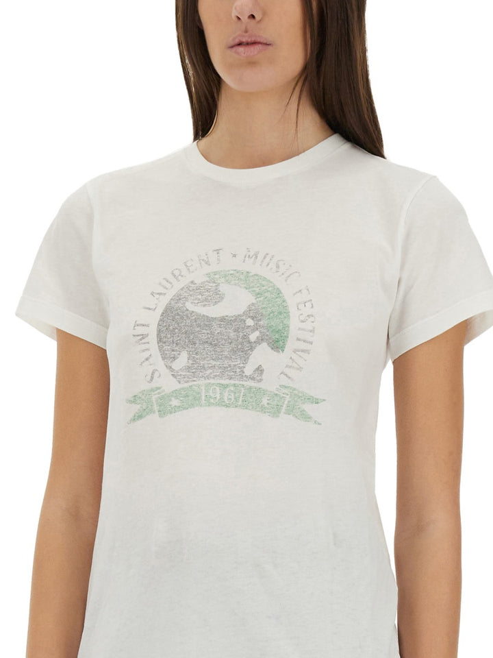 Saint Laurent T shirts - Beige | bb3221128393ba74e6370b96590caca0ae8f3948