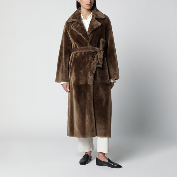 Brown Rein Reversible Leather Coat