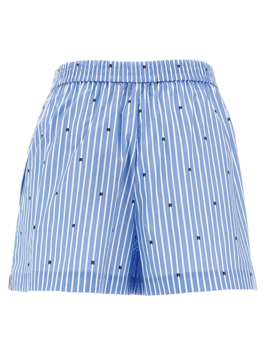 Logo Striped Shorts Bermuda, Short Light Blue