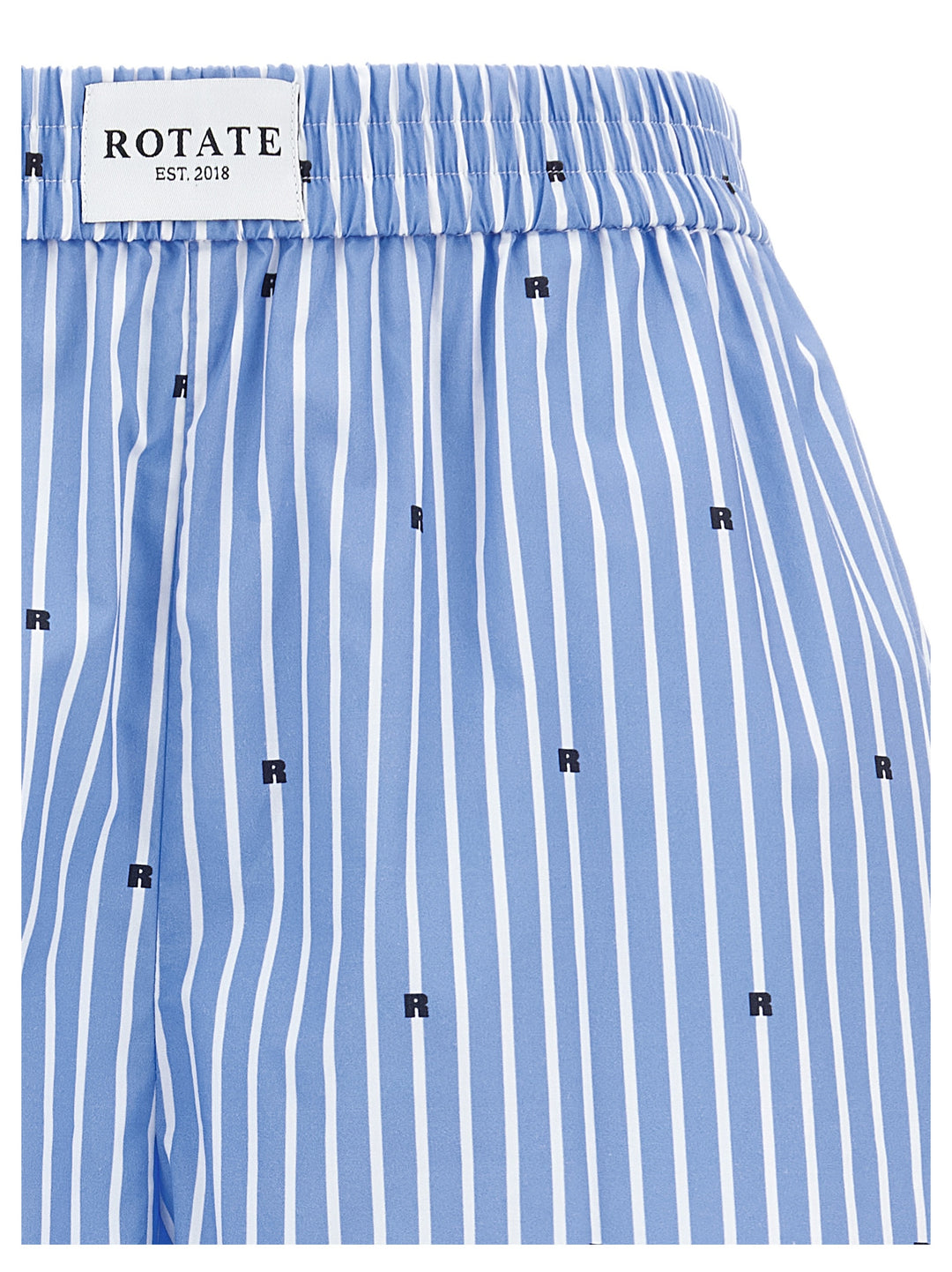 Logo Striped Shorts Bermuda, Short Light Blue