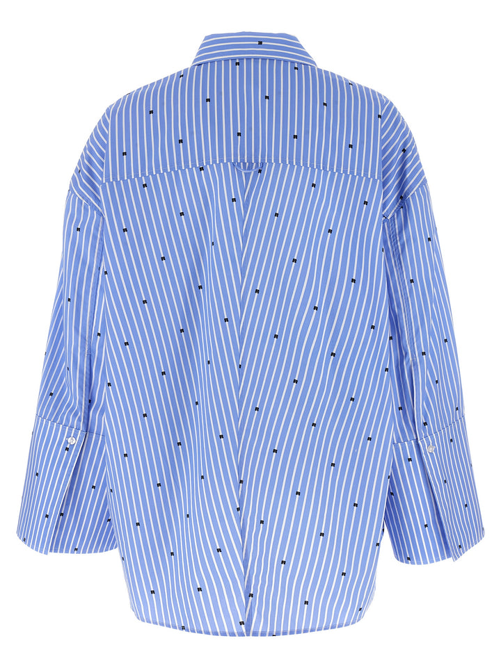 Logo Striped Shirt Shirt, Blouse Light Blue