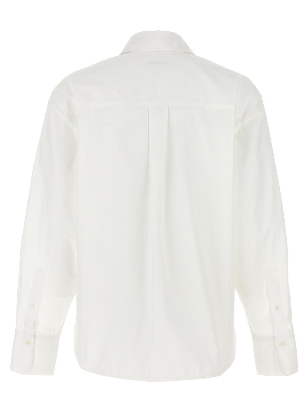 Cropped Shirt With Logo Embroidery Shirt, Blouse White