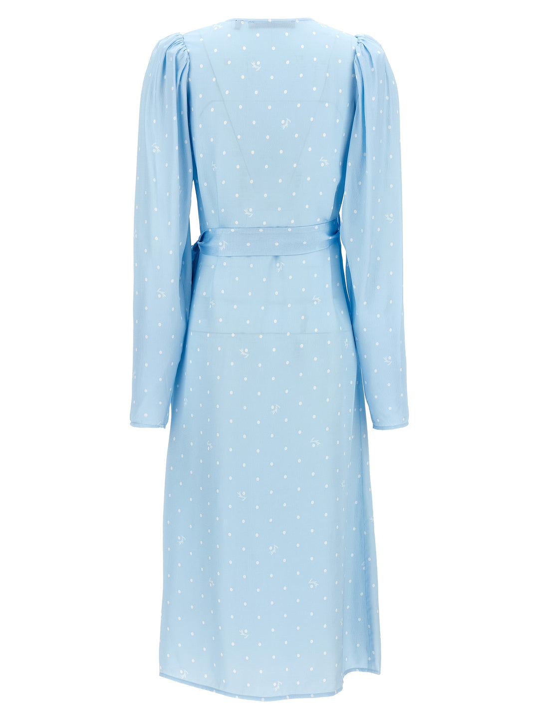 Textured Midi Wrap Dresses Light Blue