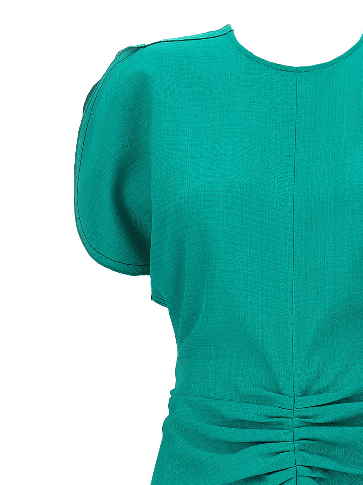 Victoria Beckham Gathered Waist Midi Dresses - Green | f5f3d892e57984a3002c7263b47f4a586dbf4a39