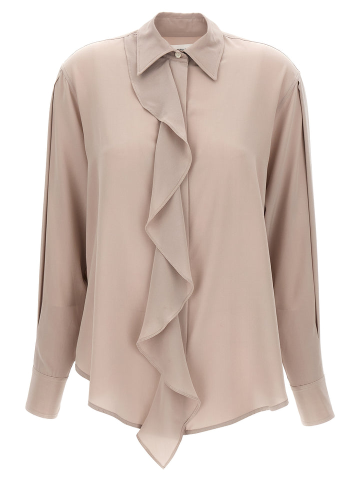 Victoria Beckham Asymmetric Ruffle Shirt and Blouse - Purple | 7ce607526b145f1cf85777dc8f367a747b451030