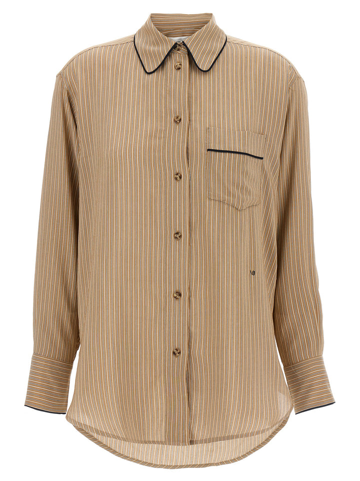 Victoria Beckham Piping Detail Pyjama Shirt and Blouse - Brown | 5772c3cb20d462a5e319ac6511594d0489a434f6