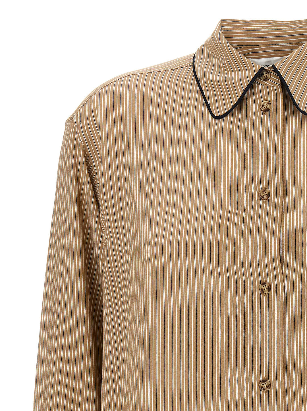 Victoria Beckham Piping Detail Pyjama Shirt and Blouse - Brown | aeb0f394546673e76a1ac6271e1621819123e1d9