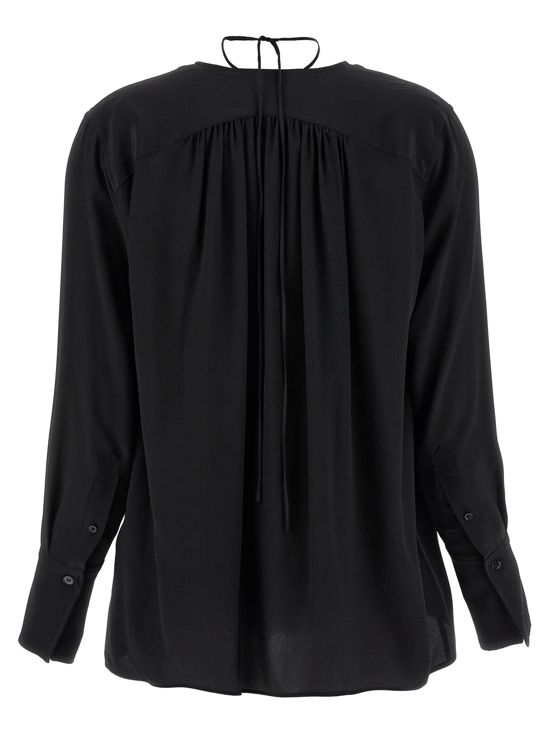 Victoria Beckham Gather Detail Tie Shirt and Blouse - Black | 600857aa7cb8b784bac36be4d3c941e632900528
