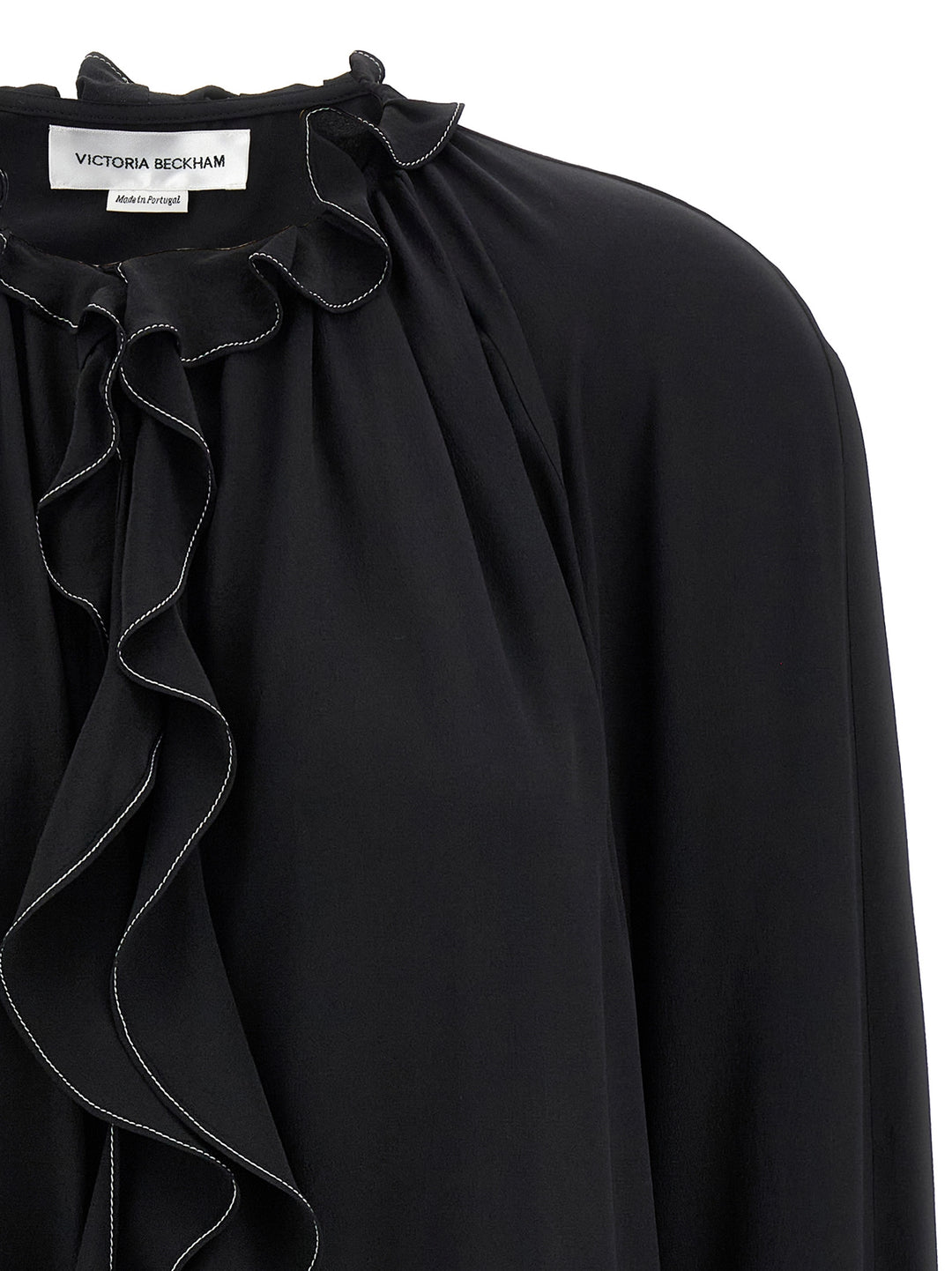 Victoria Beckham Ruffle Shirt and Blouse - Black | 4d96343eeab6fa472286a2510332b7c35178b193