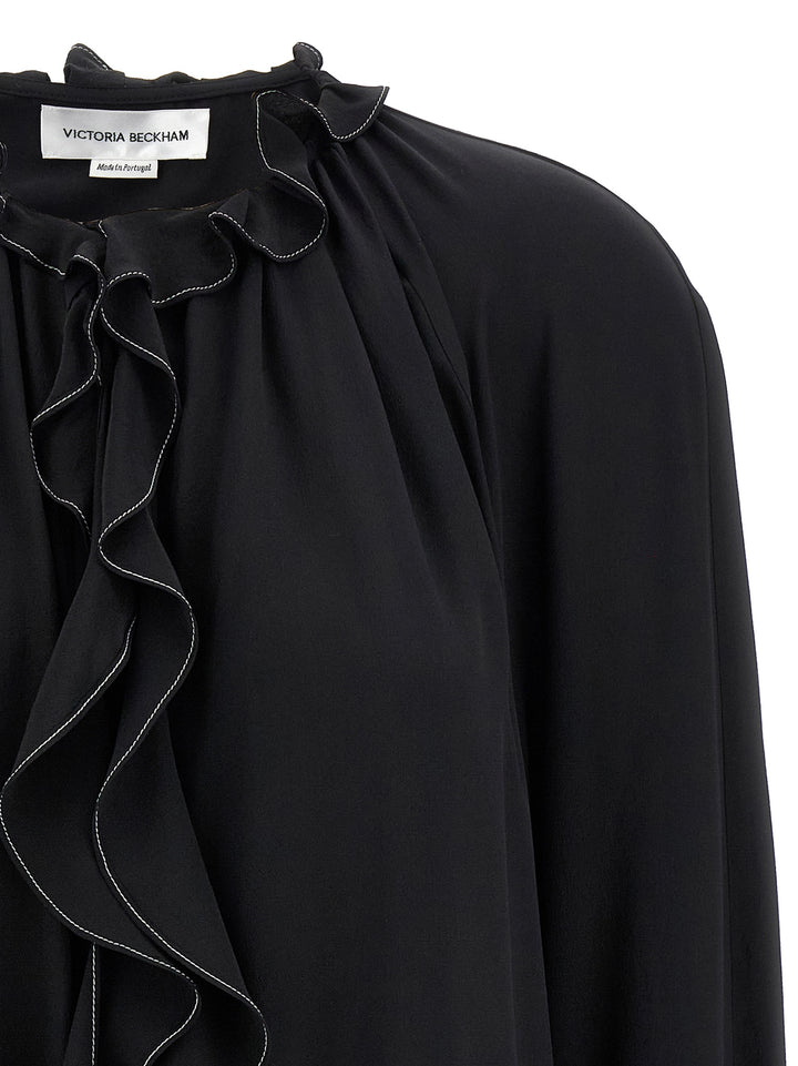 Victoria Beckham Ruffle Shirt and Blouse - Black | 4d96343eeab6fa472286a2510332b7c35178b193