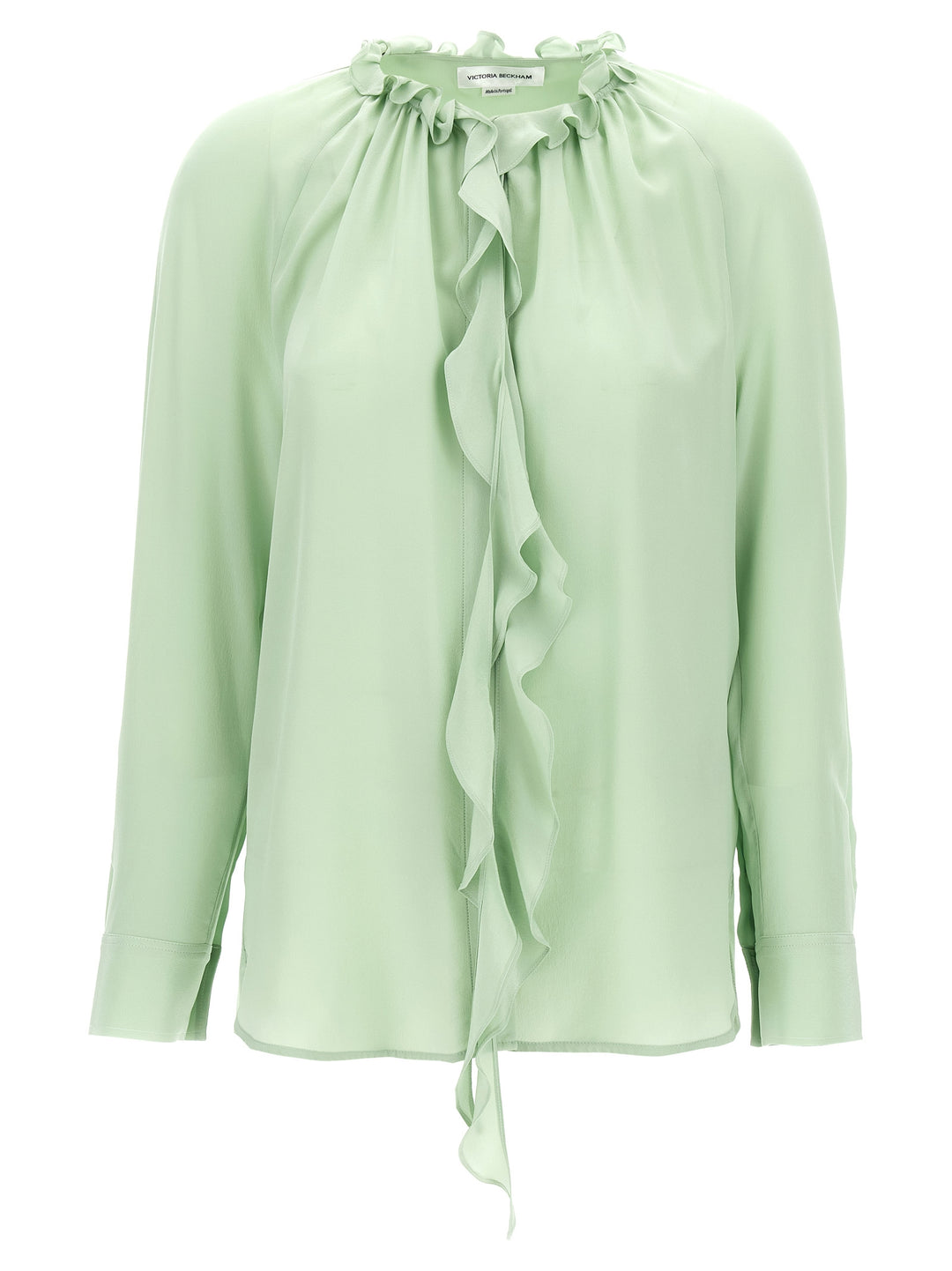 Victoria Beckham Ruffle Shirt and Blouse - Green | 33358bff89f10c9a36b6d07fc4850cee26dd798e