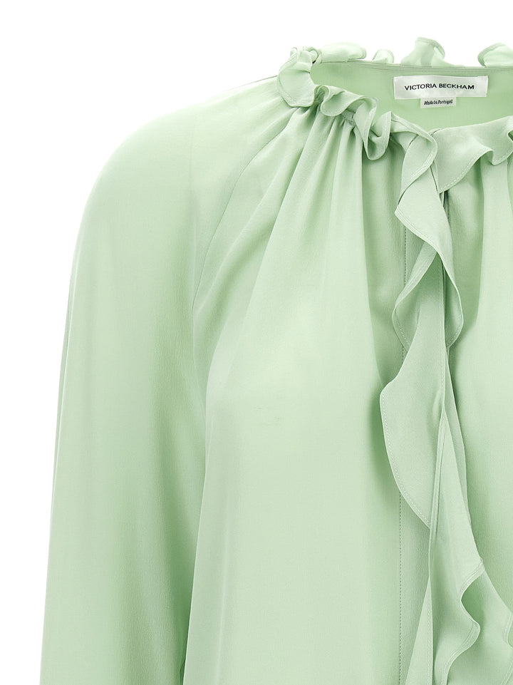 Victoria Beckham Ruffle Shirt and Blouse - Green | abd7db27630c12734aebc26851d635f6909fc47f
