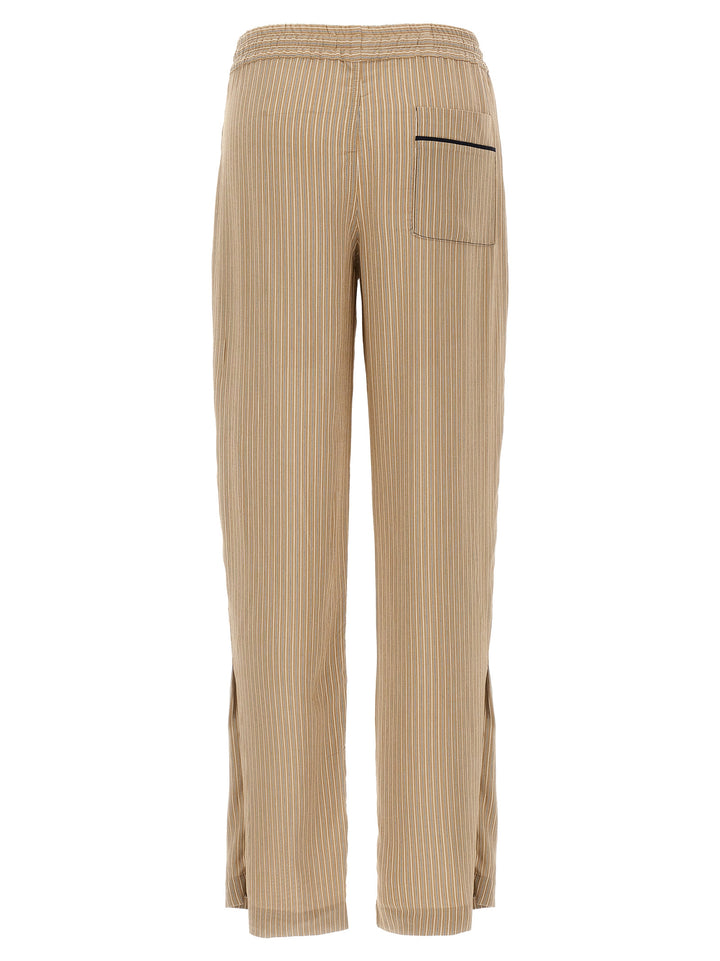 Victoria Beckham Pleat Detail Pyjama Pants - Brown | f3abb206958d5ee60a36b3ee5ca3035209a11733