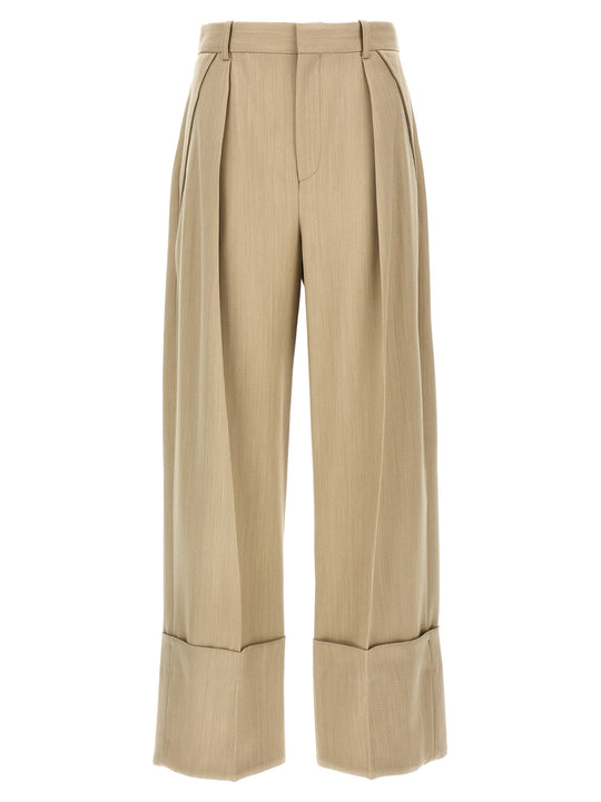 Maxi Turn-Up Pants Beige