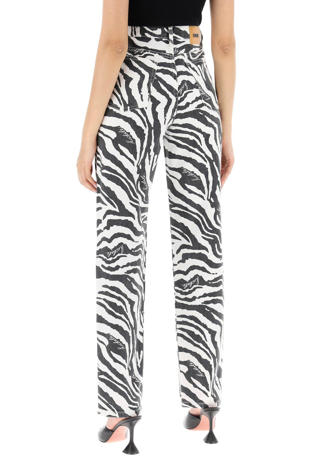 Jeans Dritti Stampa Zebra