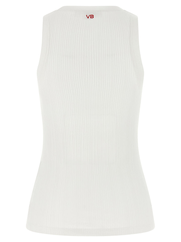 Victoria Beckham Rib Tank Tops - White | e5ae9914a5f2132295d4c04fa2cbd10f9dae987c