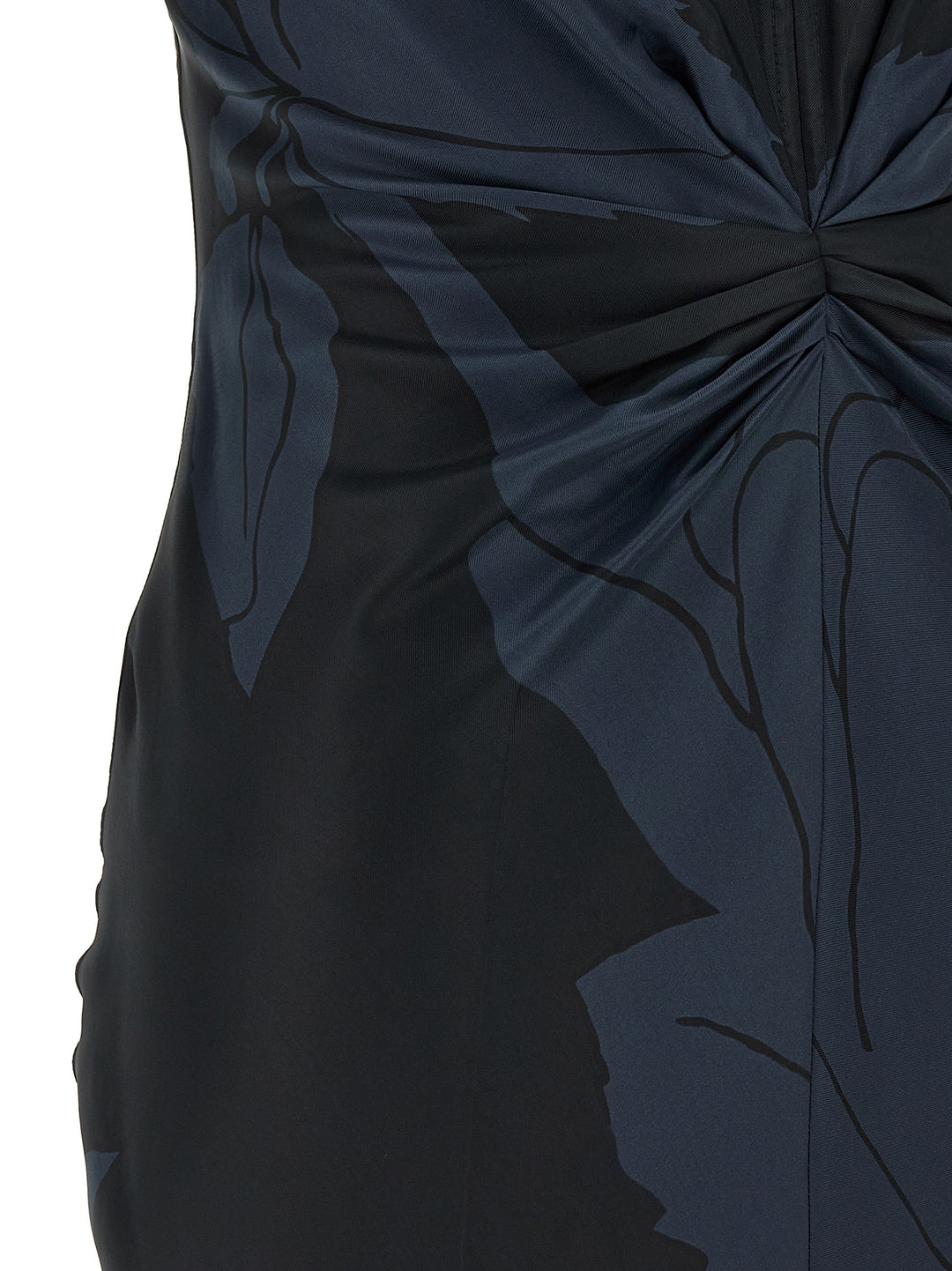 Victoria Beckham Gathered V-Neck Dresses - Blue | 46046744b5d557ca38406f47f0d4cded8d6e4467