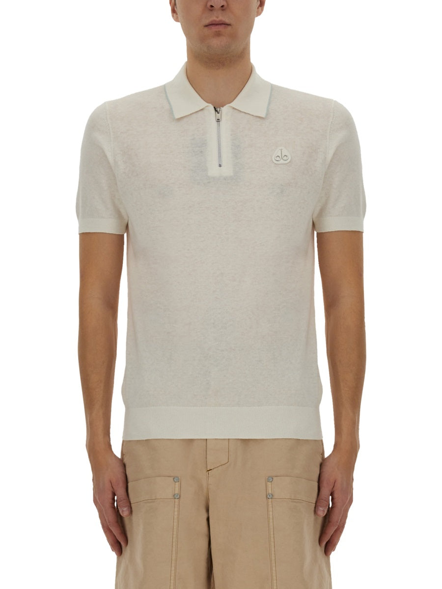 Moose Knuckles Polo - White | Wanan Luxury