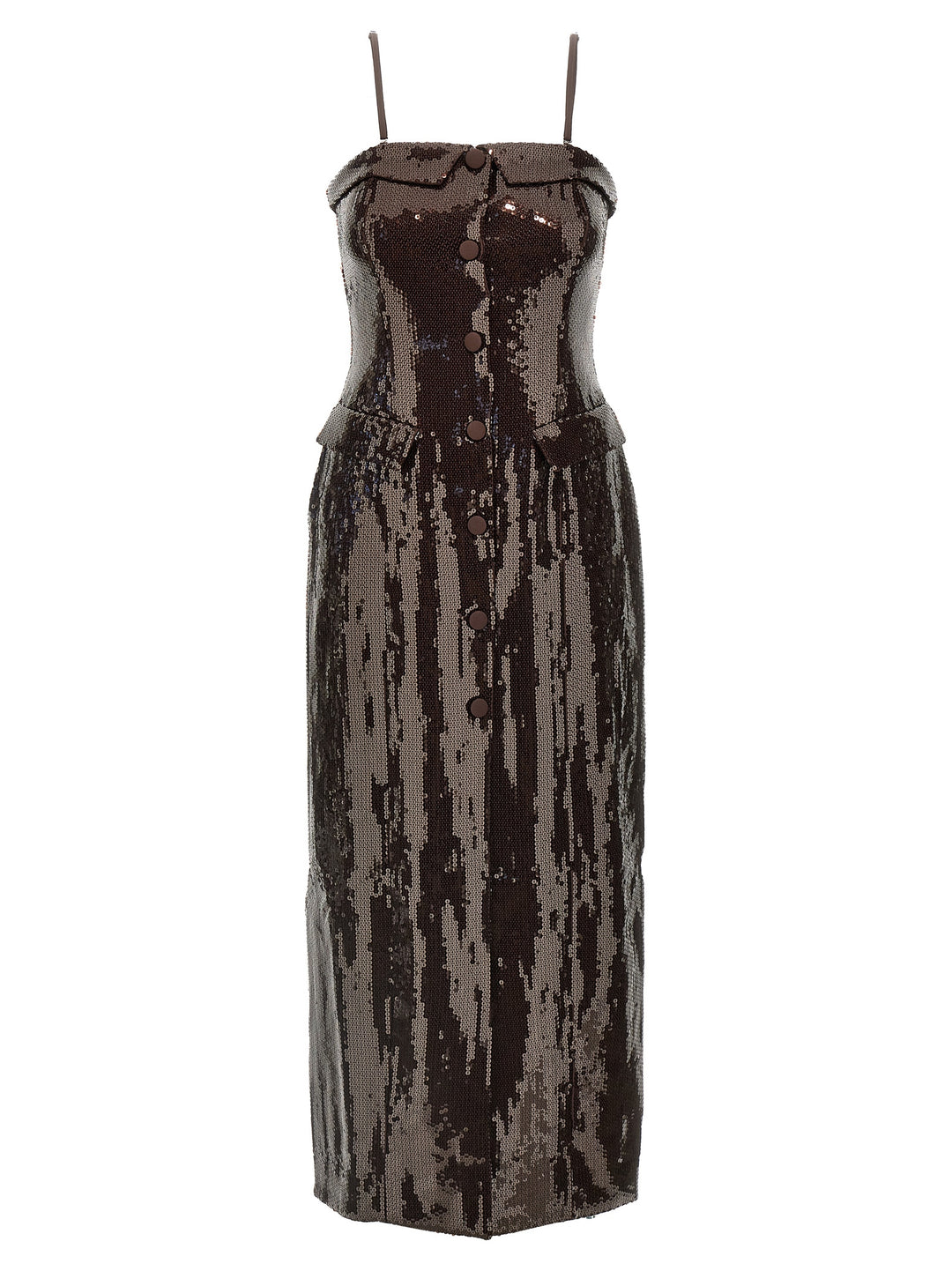 Sequin Midi Dress Dresses Brown