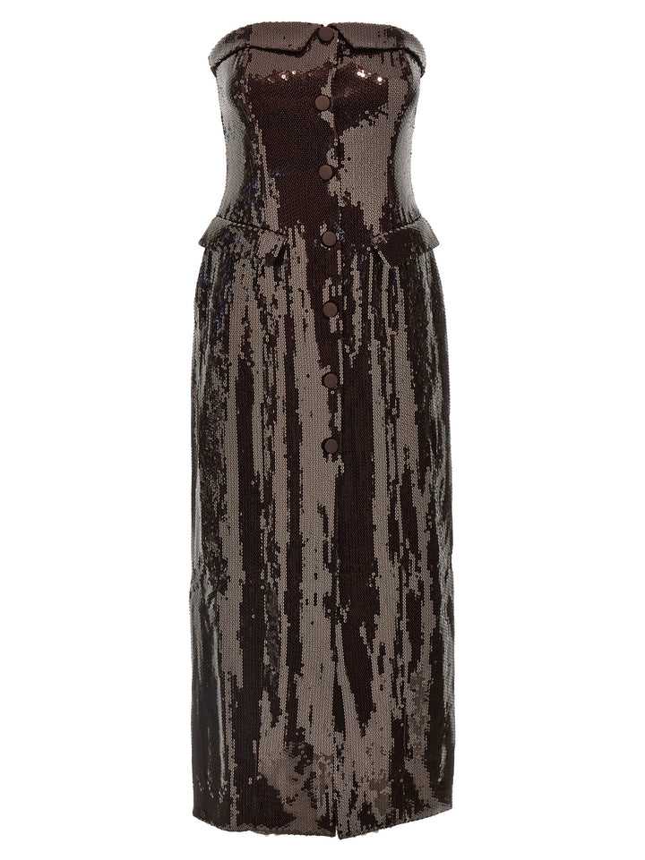 Sequin Midi Dress Dresses Brown