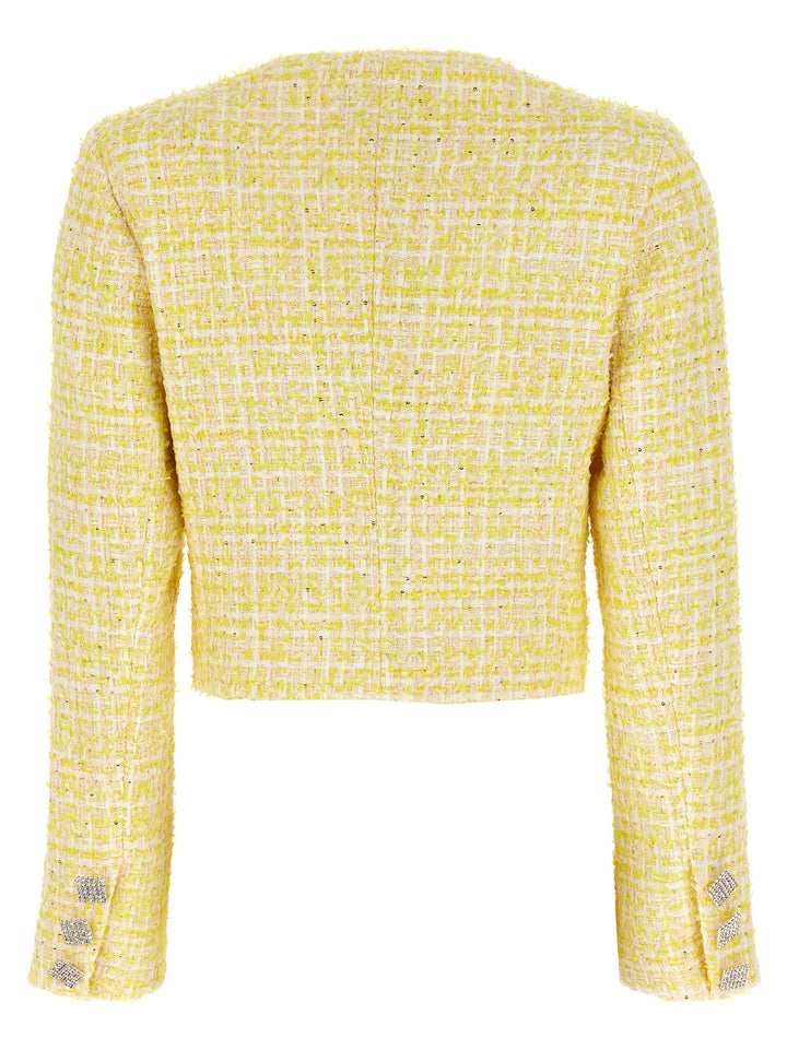 Cropped Bouclé Jacket Blazer And Suits Yellow