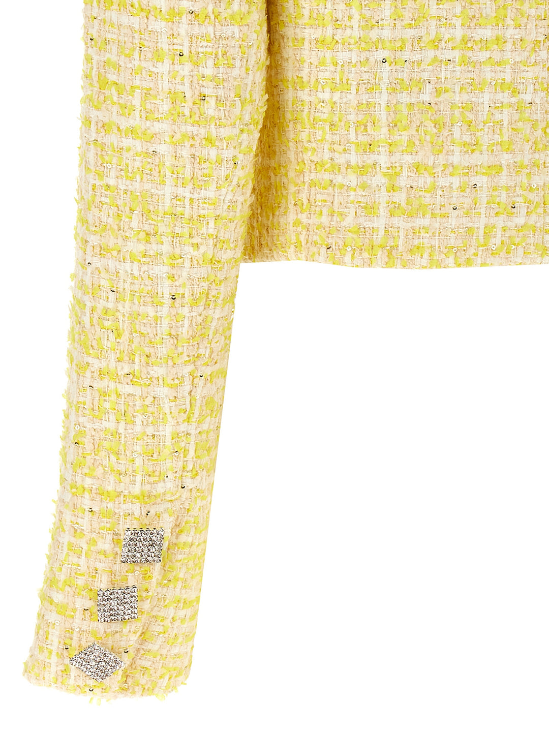 Cropped Bouclé Jacket Blazer And Suits Yellow