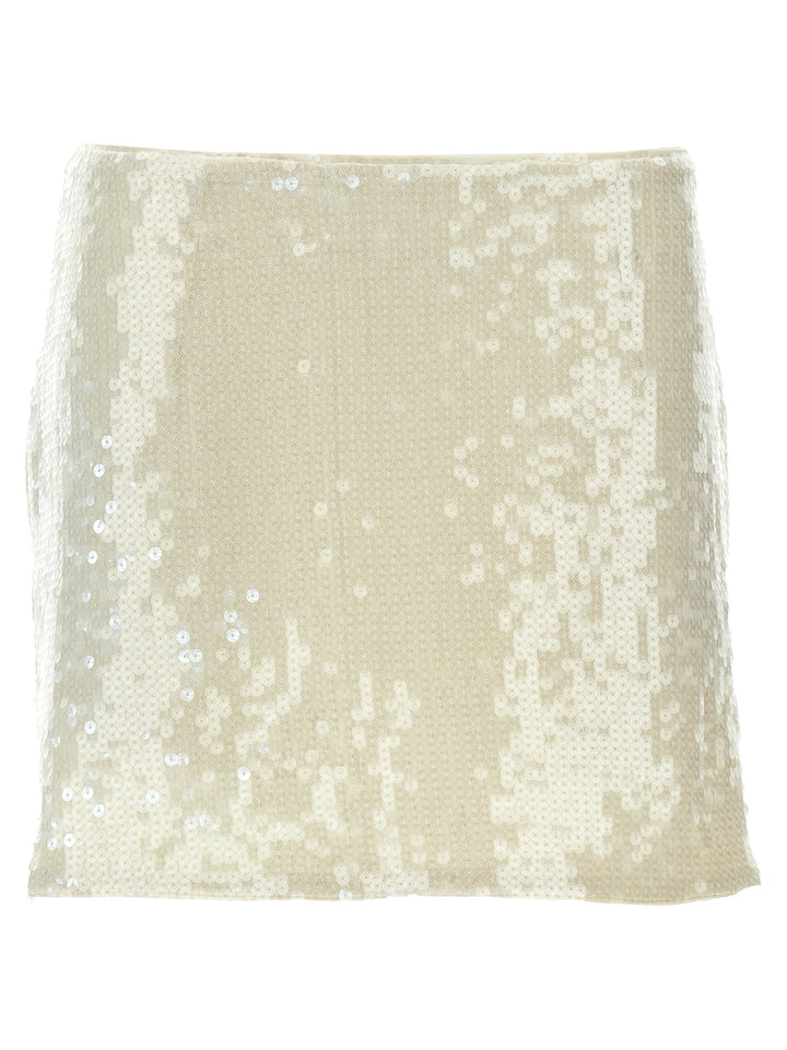 Sequins Mini Skirts White