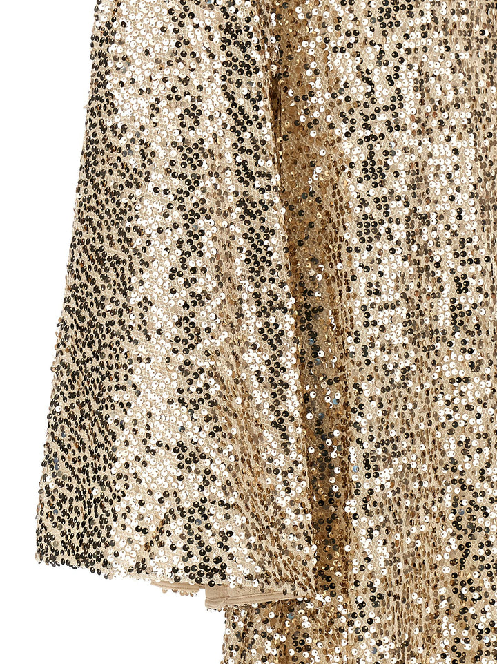 Net Sequins Maxi Dresses Gold