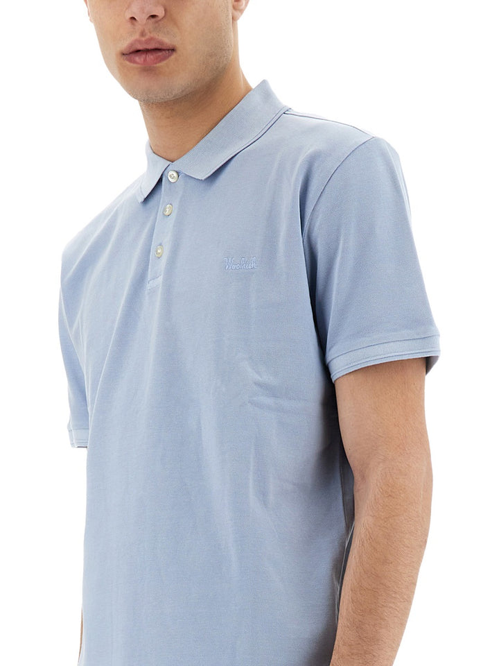 Woolrich Polo - White, Light Blue | Wanan Luxury