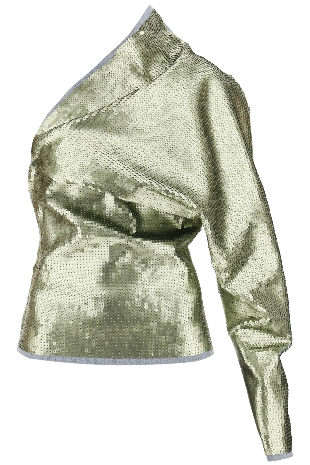 One-Sleeved Top With Sequins Tops Yellow