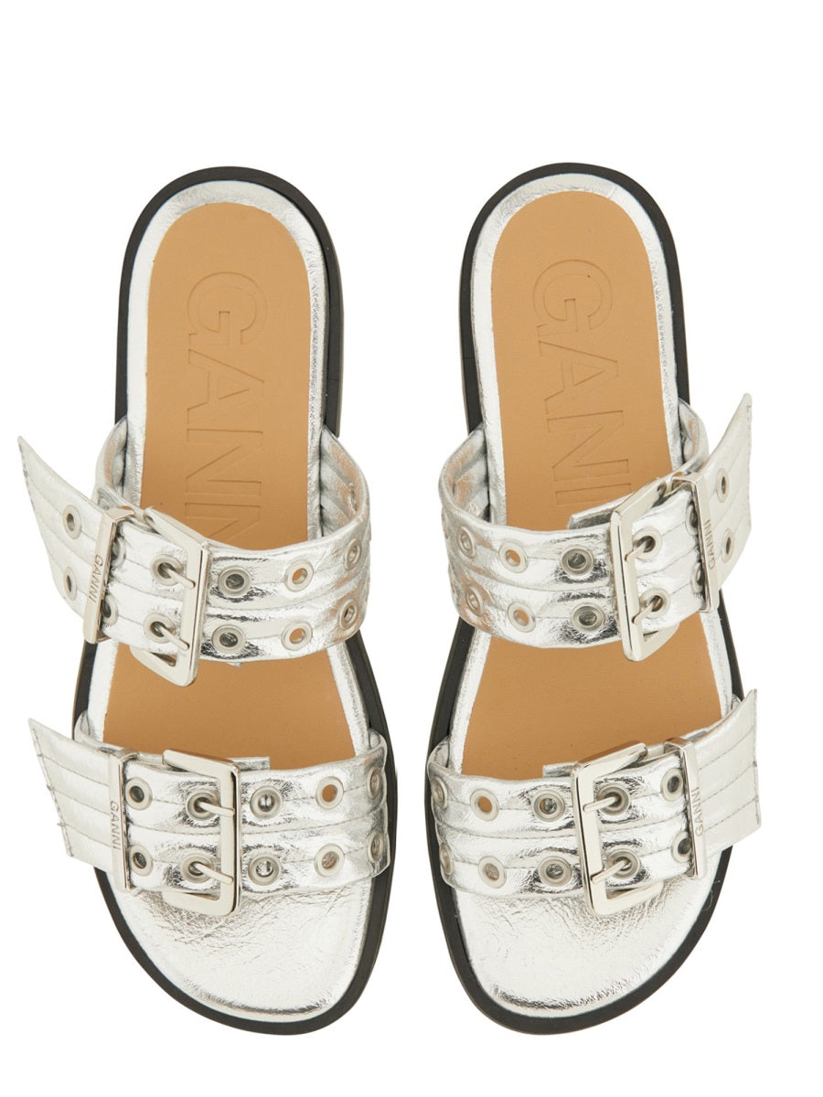 Ganni Sandals - Silver | Wanan Luxury
