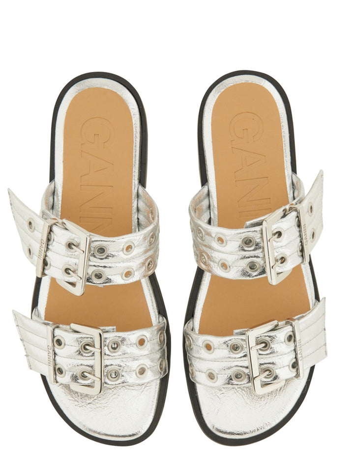 Ganni Sandals - Silver | Wanan Luxury