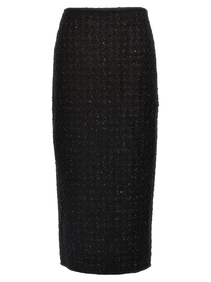 Maxi Bouclé Skirt Skirts Black