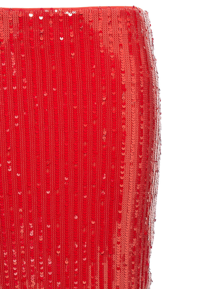 Sequins Pencil Skirts Red