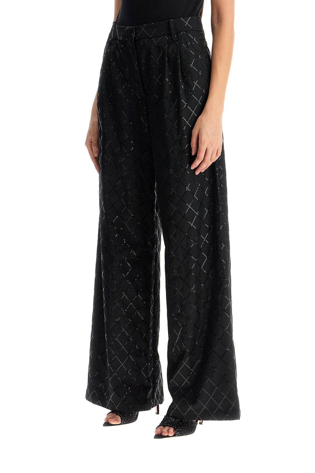 Pantaloni Ampi Con Paillettes