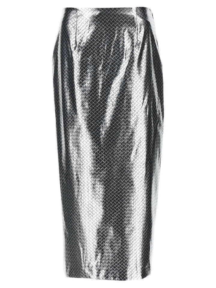 Braided Pencil Skirts Silver