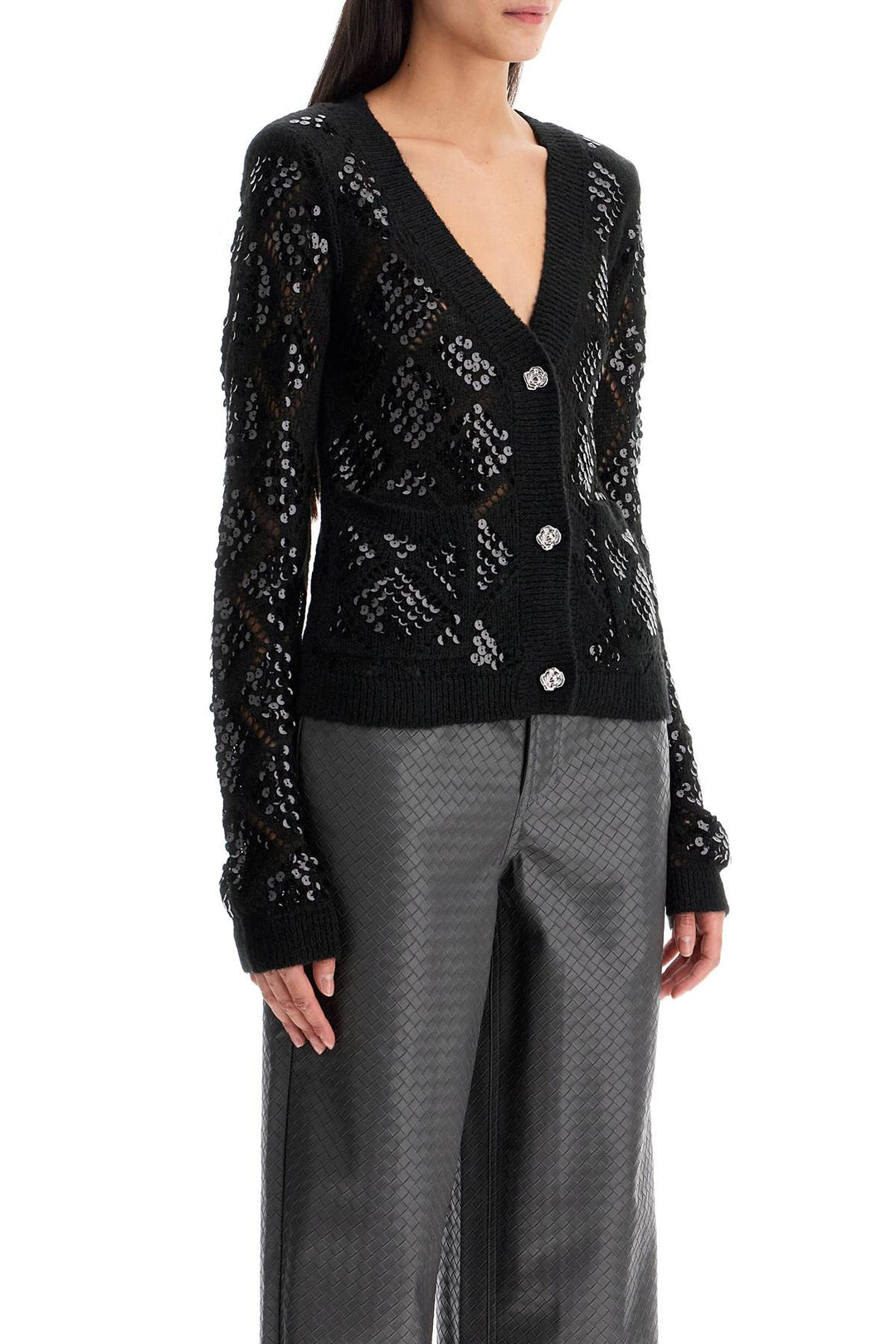 Perforated Cardigan With