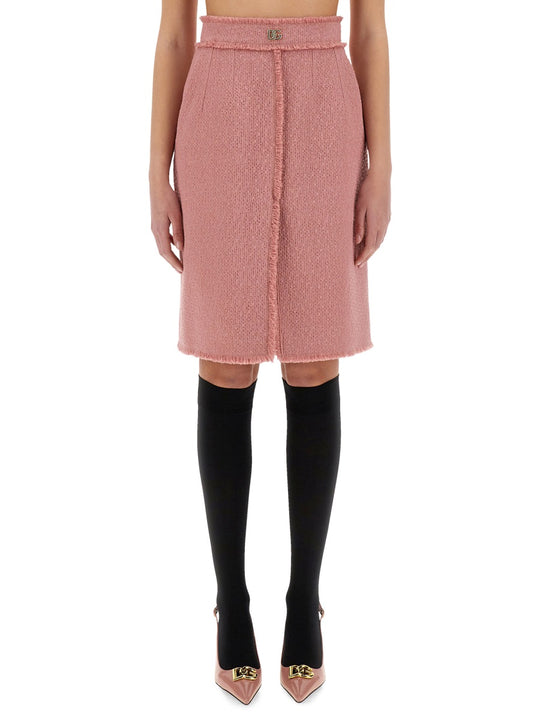 "Rachel" Tweed Midi Skirt