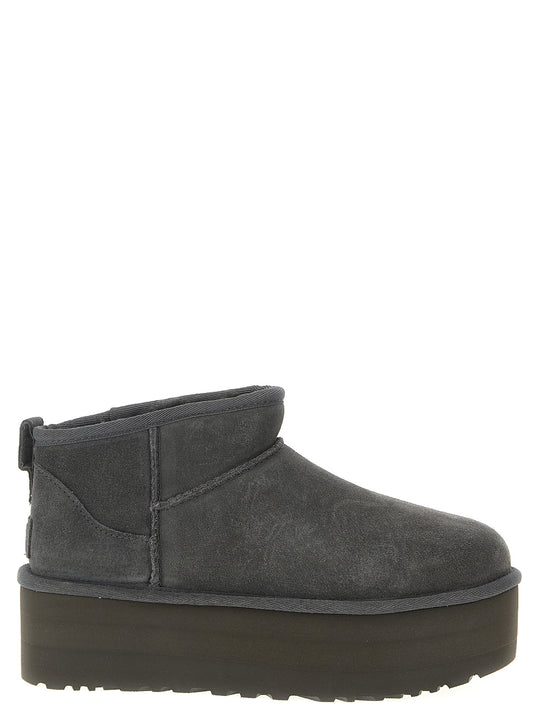 Classic Ultra Mini Platform Boots And Ankle Boots Gray