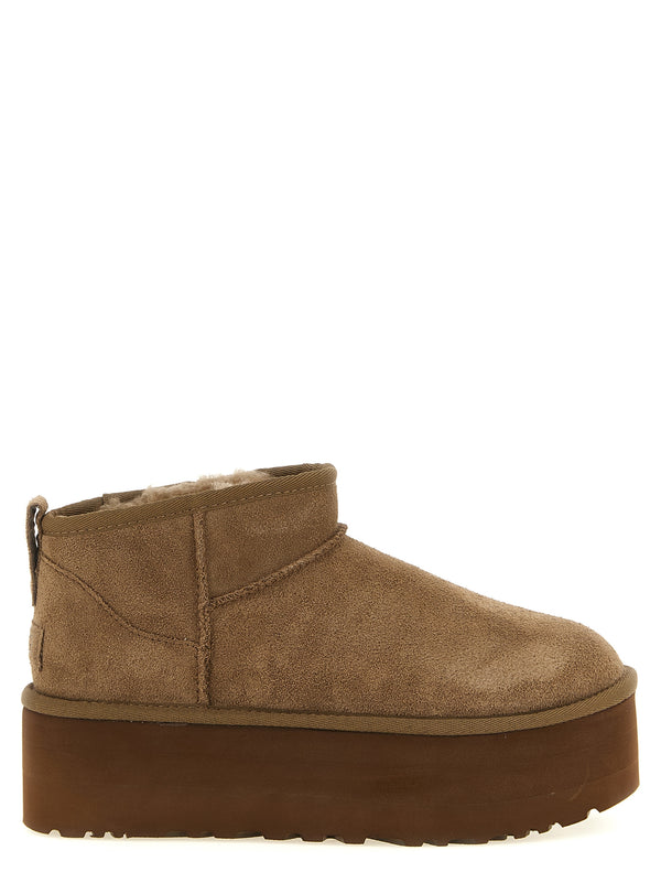 Classic Ultra Mini Platform Boots And Ankle Boots Brown