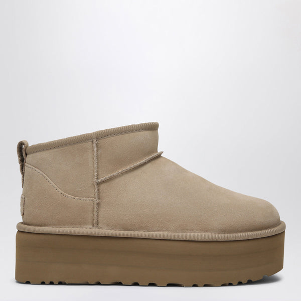 Classic Ultra Mini Boots With Sand-Coloured Platform