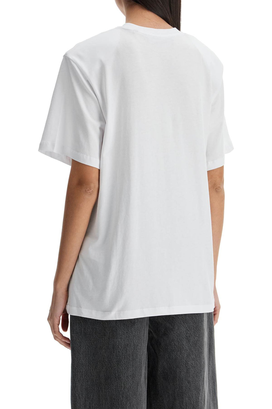 White Organic Cotton T Shirt With Wide Neck