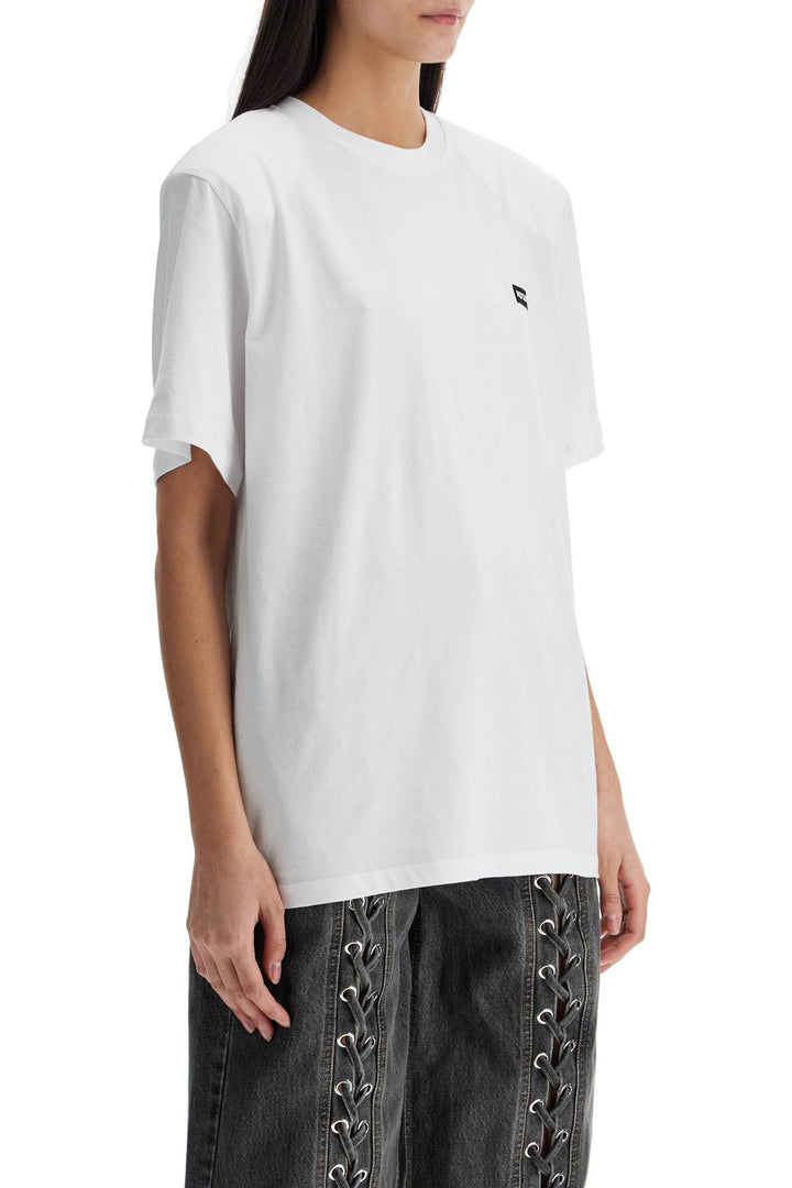 White Organic Cotton T Shirt With Wide Neck