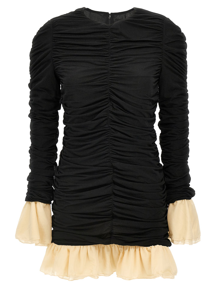 Mini Ruched Ls Dresses Black