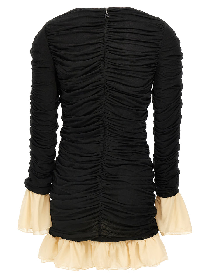 Mini Ruched Ls Dresses Black