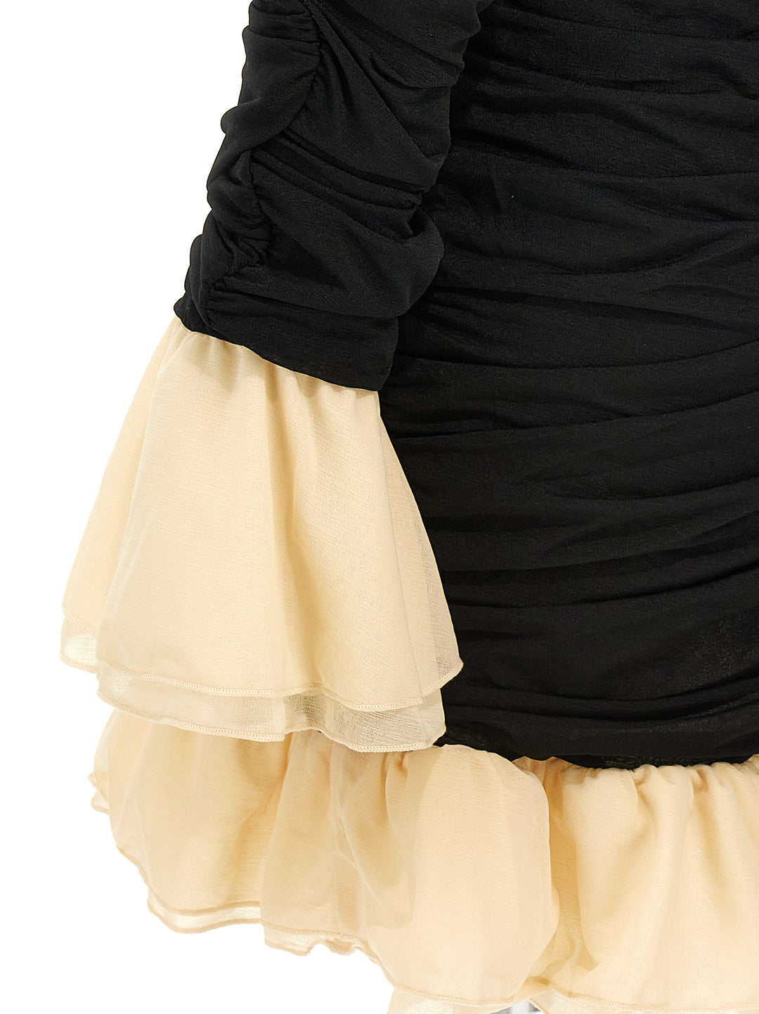 Mini Ruched Ls Dresses Black