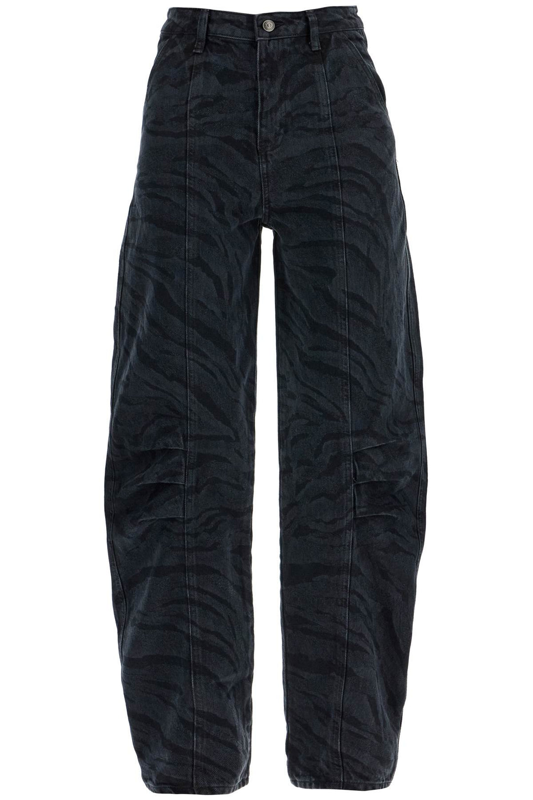 Animal Print Barrel Jeans